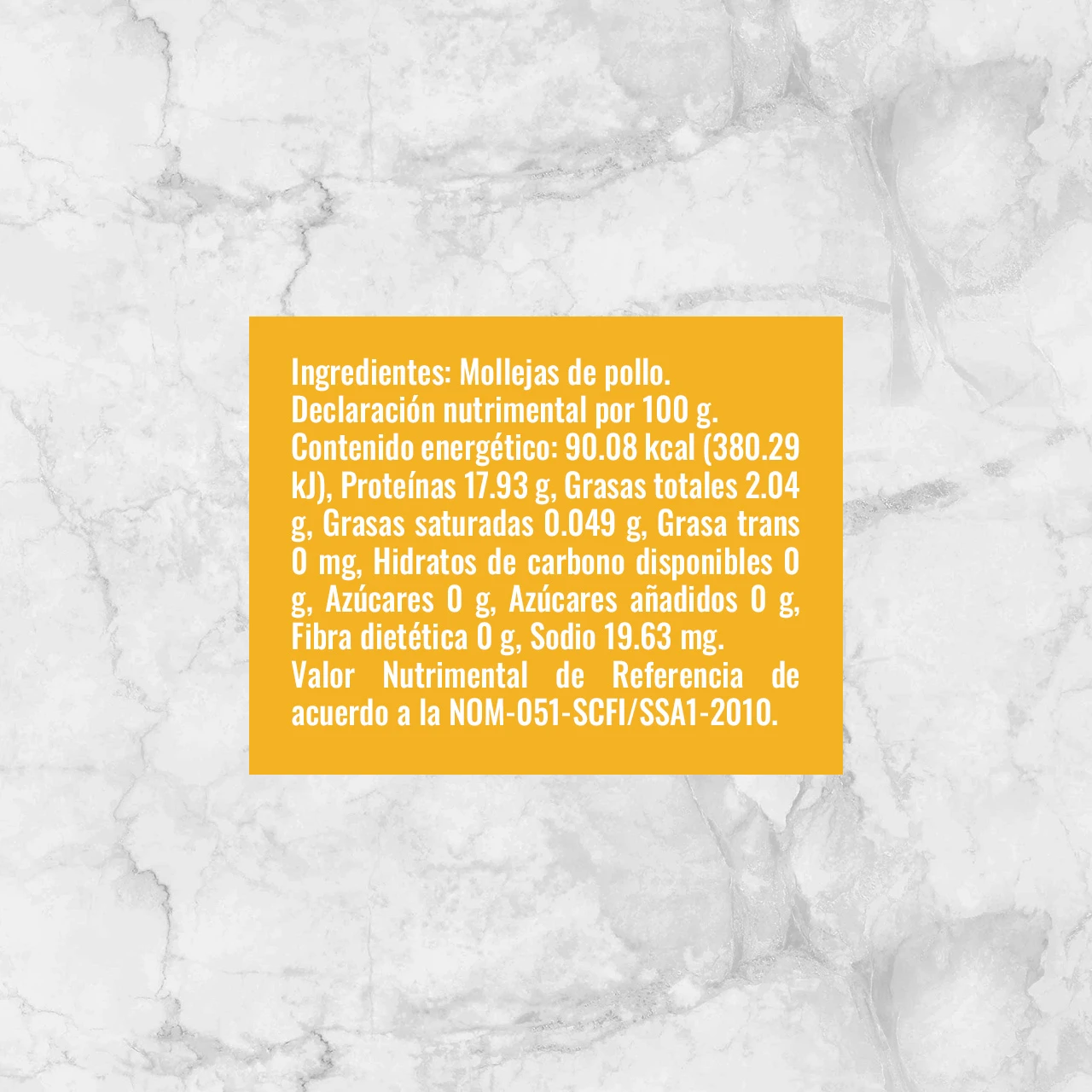 80307 MOLLEJAS DE POLLO Info Nutrimental