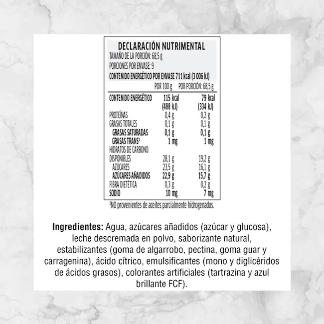 82199 NIEVE DE LIMÓN HOLANDA 900ml Info Nutrimental