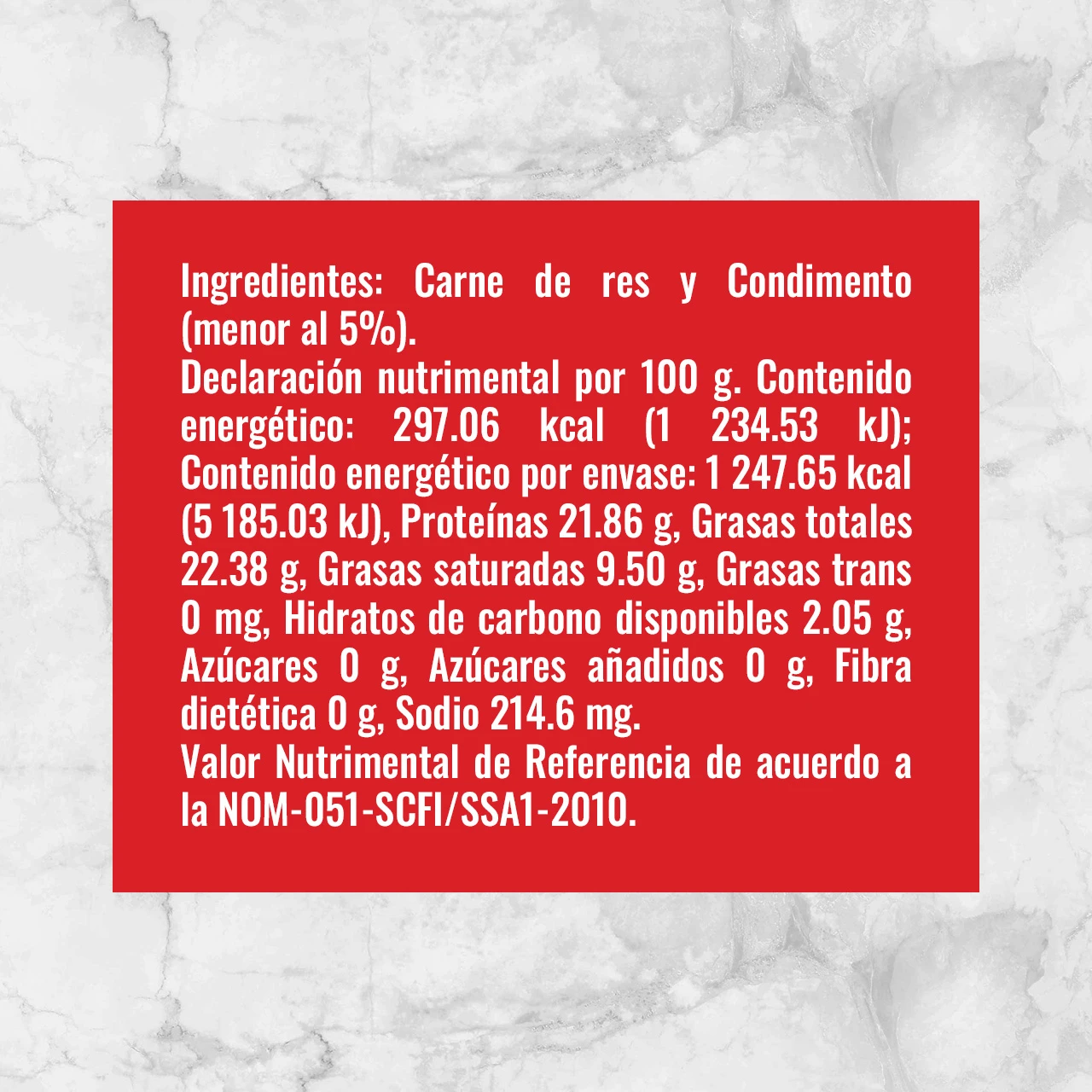 80960 HAMBURGUESAS DE RES MINI Info Nutrimemtal