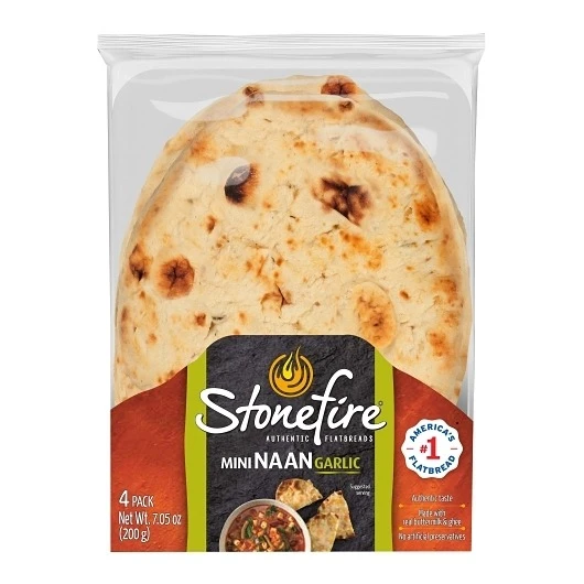 7430 PACKAGED Mini Garlic Naan - Stonefire