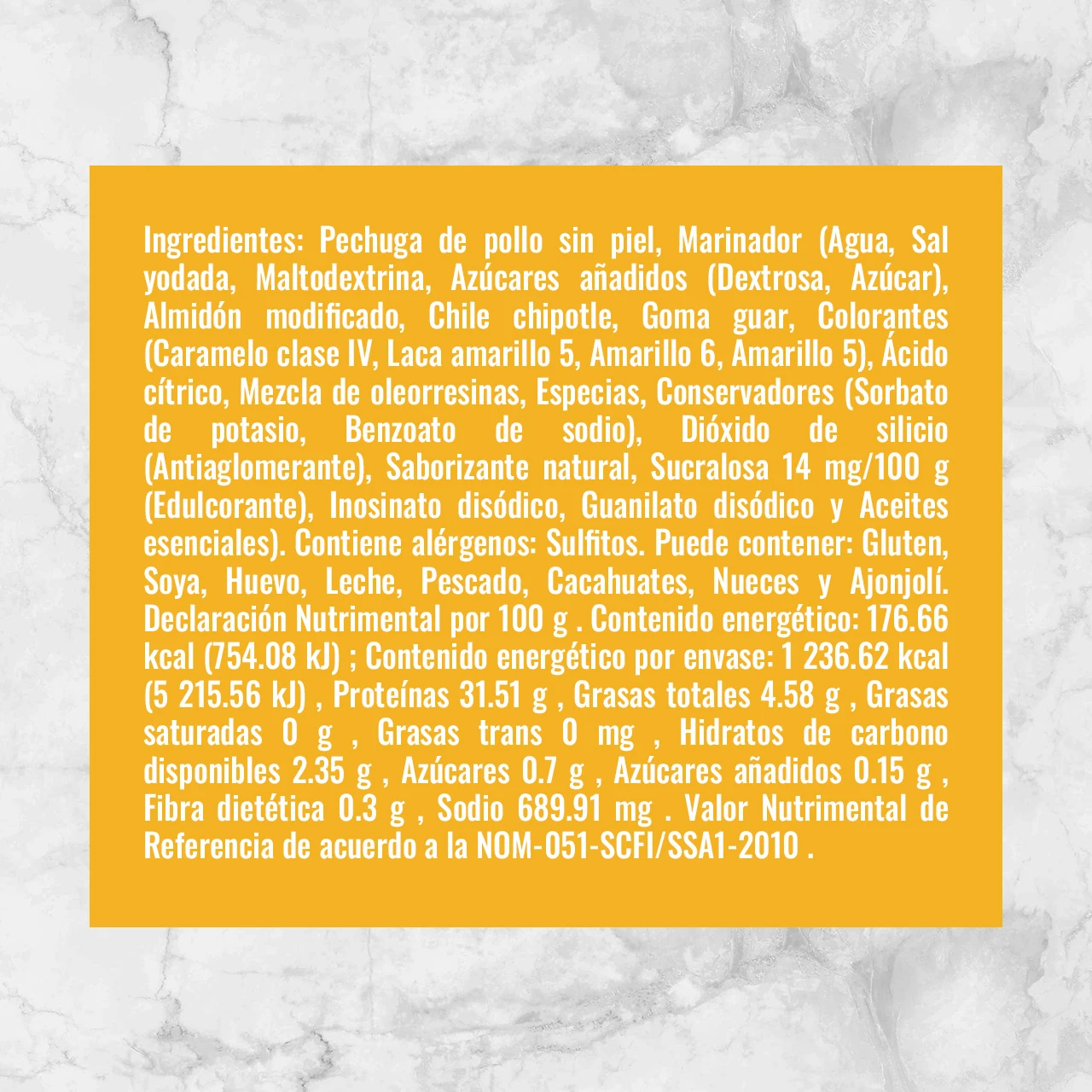 81556 FAJITAS DE PECHUGA DE POLLO BBQ PICANTE Info nutrimental