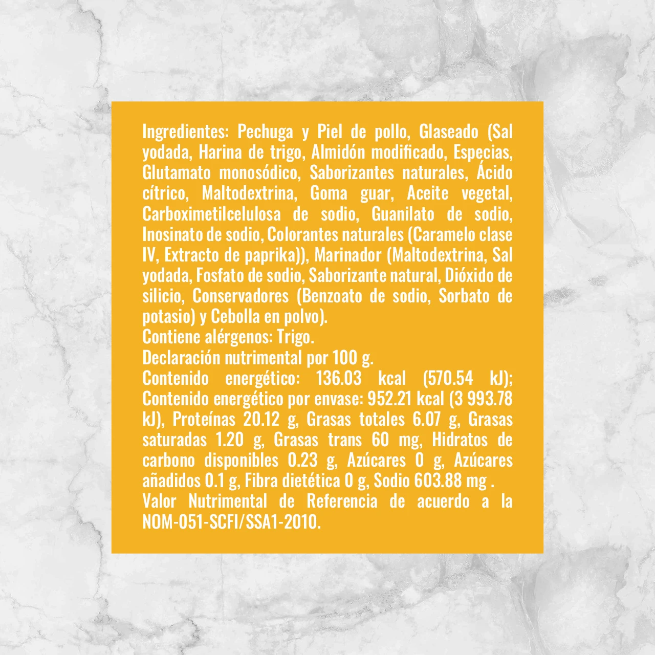 80317 FILETES DE PECHUGA DE POLLO GRIL Info Nutrimental