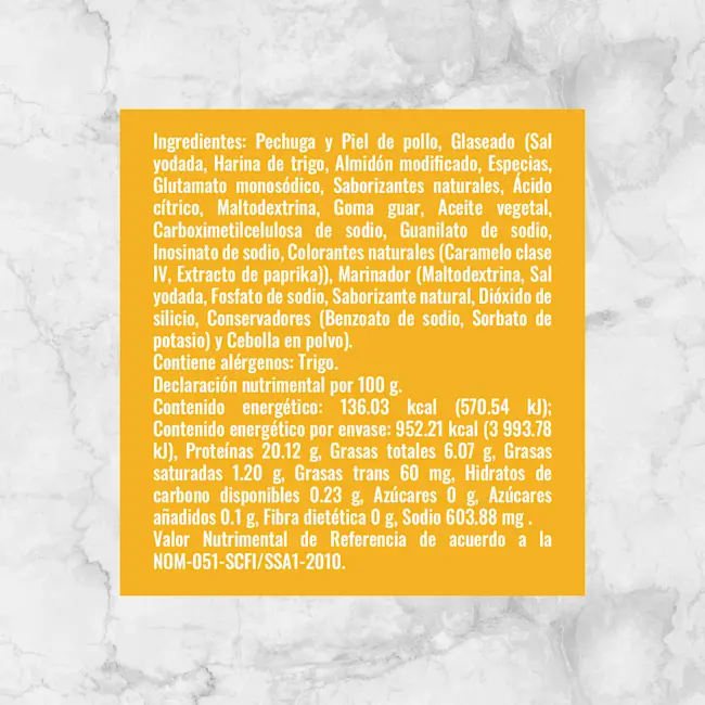 80317 FILETES DE PECHUGA DE POLLO GRIL Info Nutrimental