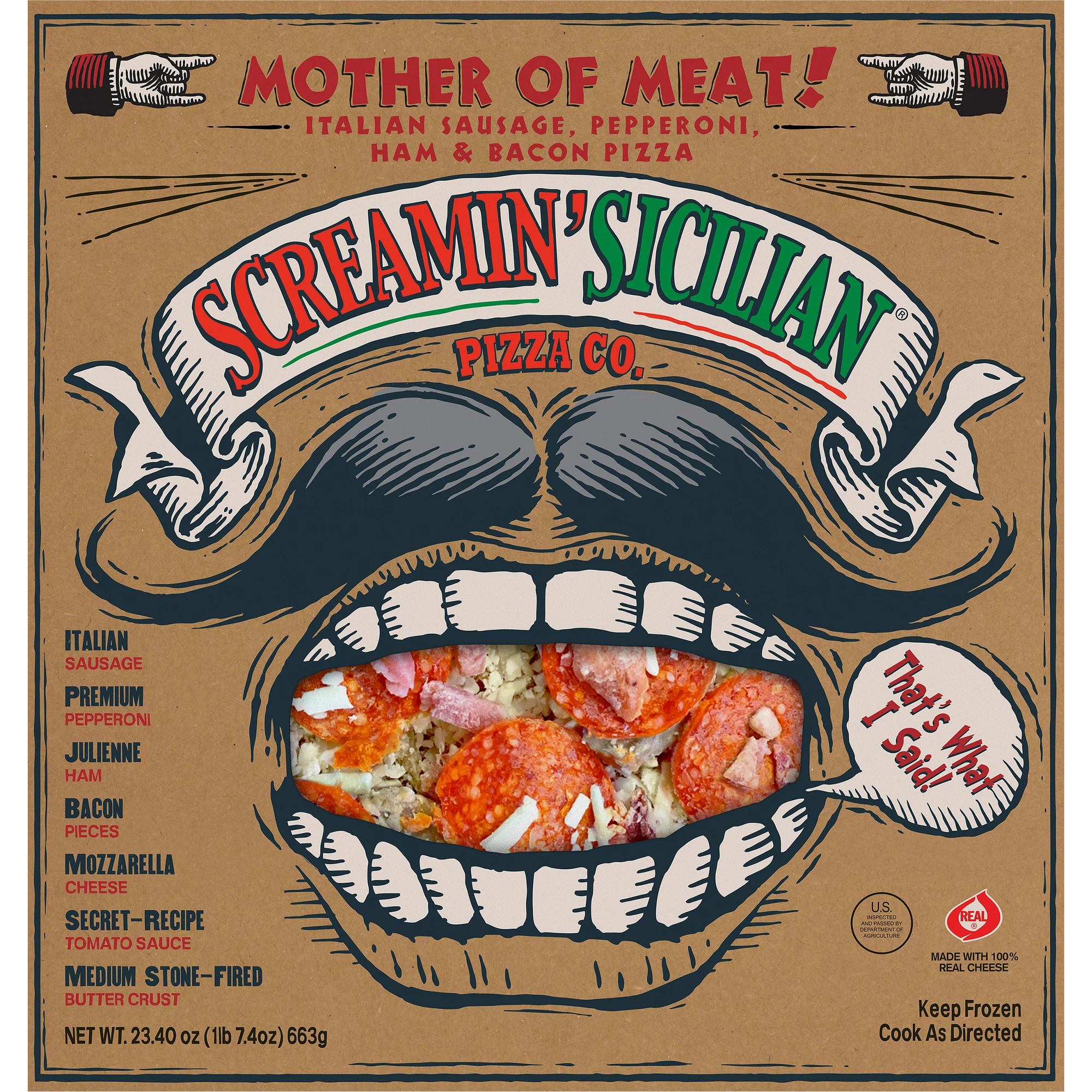 8142 PACKAGED Mother of Meat Pizza - Screamin' Sicilian