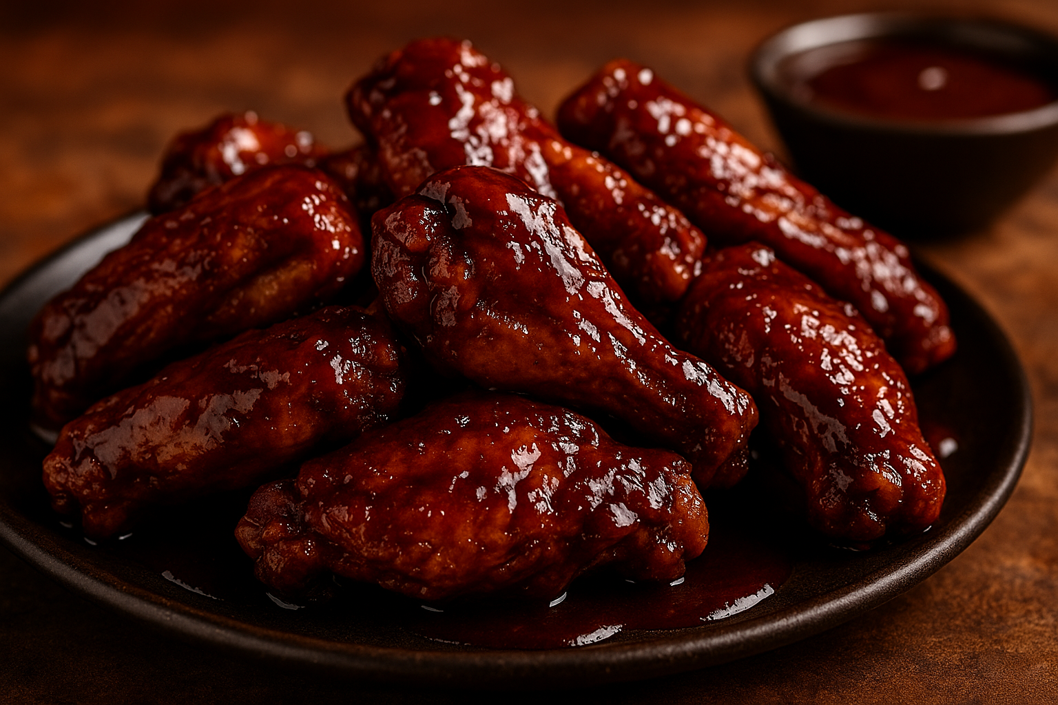 Alitas de pollo a la parrilla con salsa BBQ casera