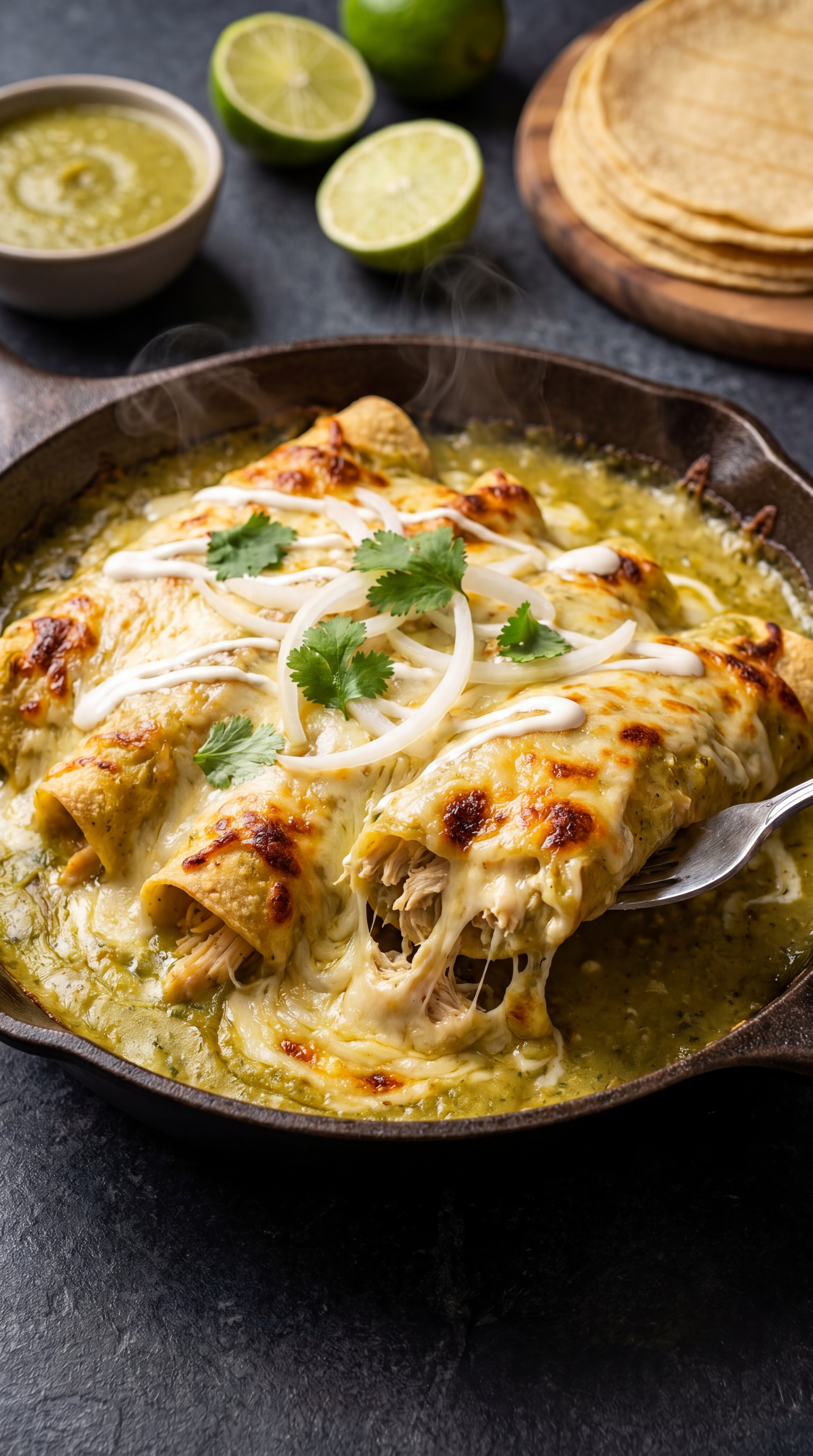 EnchiladasSuizasCremosasGratinadas