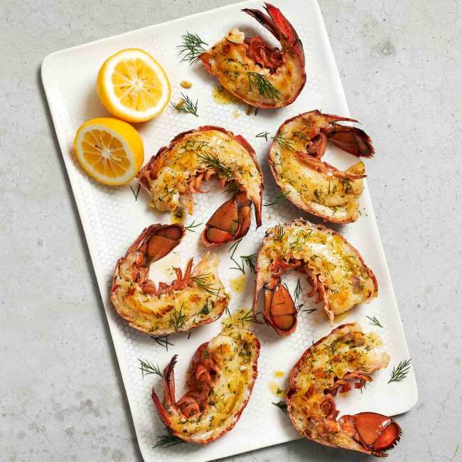 6058 WF PLATED Grilled Lobster Tails Seafood