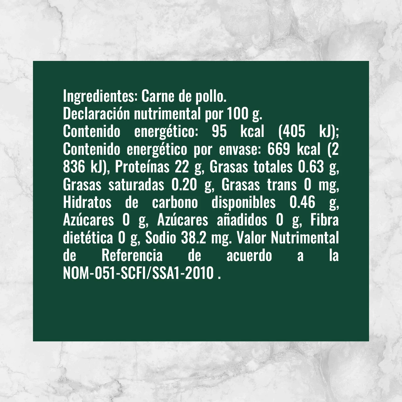 80325 FAJITAS DE PECHUGA DE POLLO Info Nutrimental