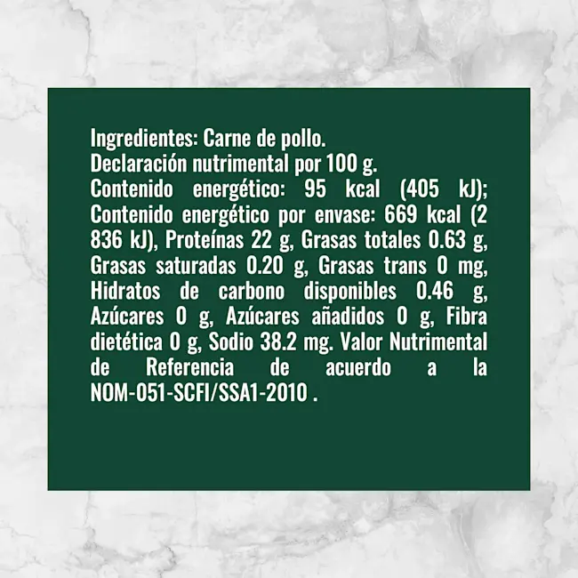 80325 FAJITAS DE PECHUGA DE POLLO Info Nutrimental