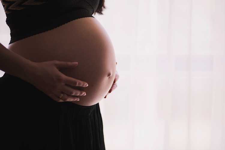 A pregnant belly.