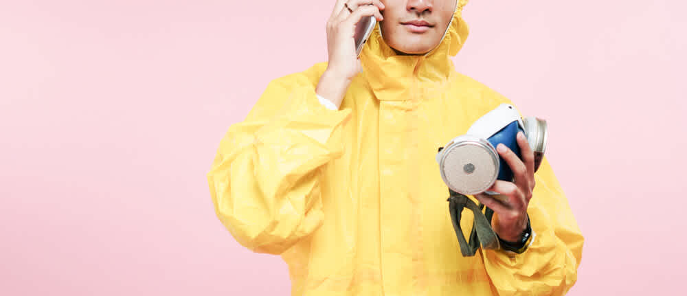 man on phone scheduling covid antibody test
