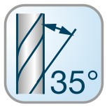 correspond à un angle de spirale de 35