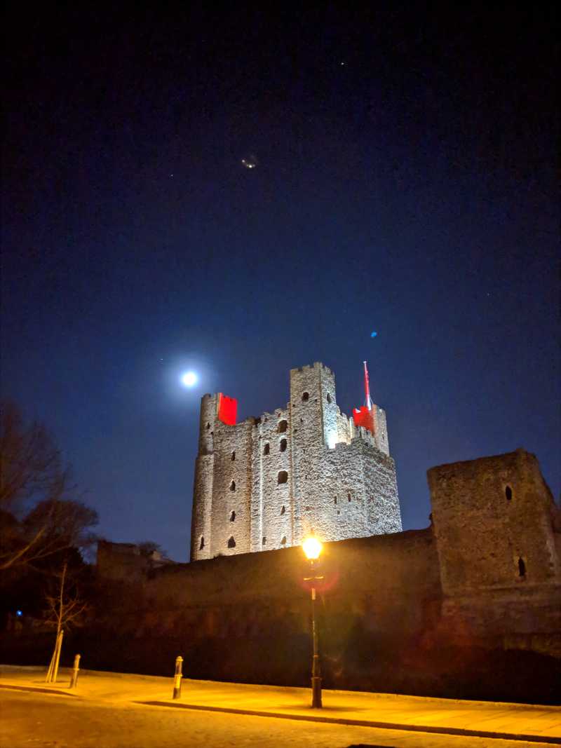 Rochester Castle at night