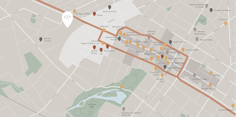 Map of the area around Station Park