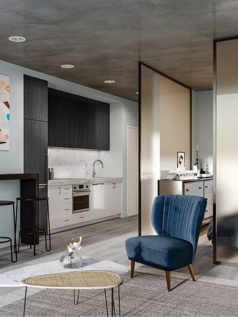 Rendering of a suite at Union Towers