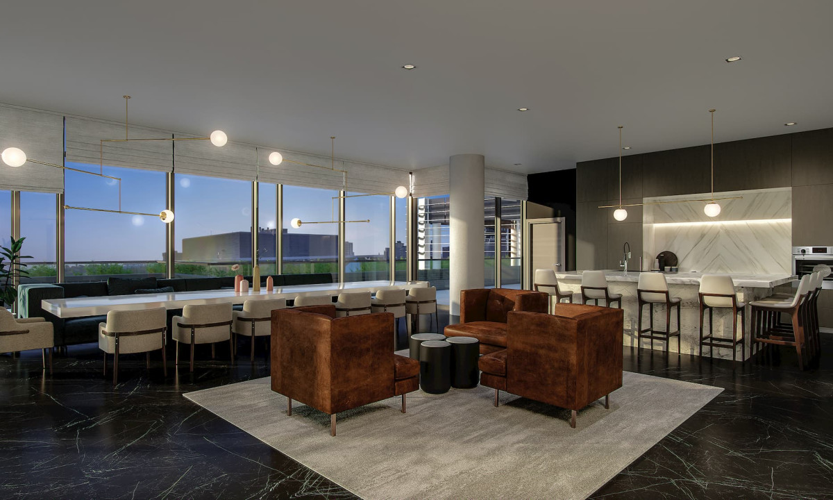 Rendering of the private party room at Union Towers