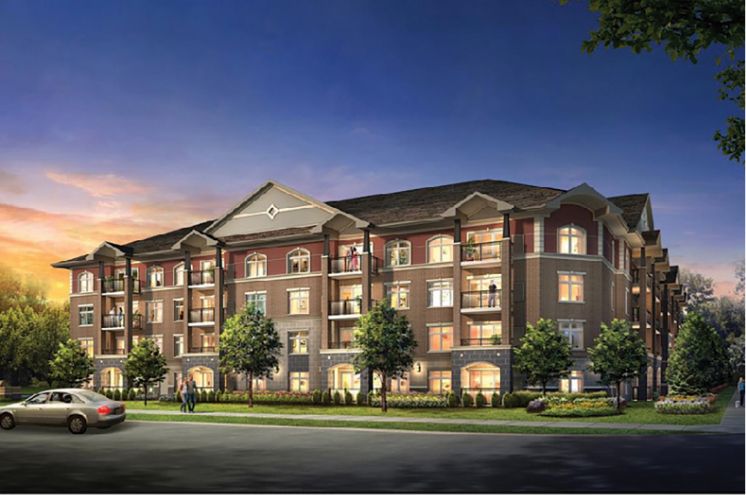 Rendering of the exterior of V2 Condos in Guelph