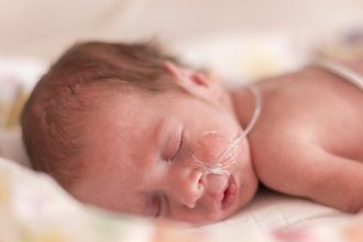 Premature baby sleeping