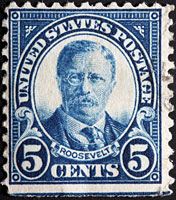 Stamp of President Ted Roosevelt