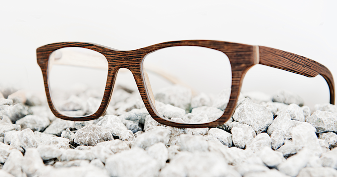 eyeglasses with wood frame material