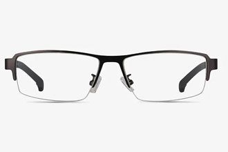 Rectangle Gunmetal Eyeglass Frames