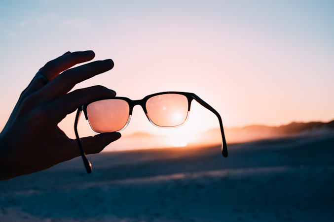 sunglasses in the sunset