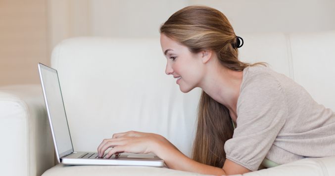 young woman shopping online