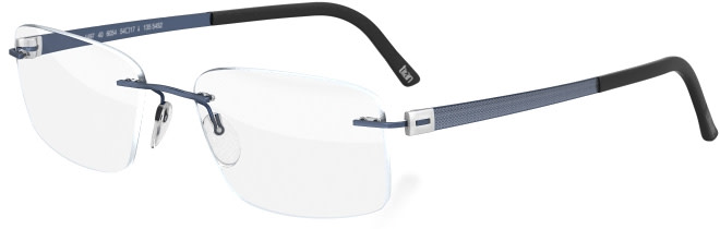 Blue and black unisex rimless glasses