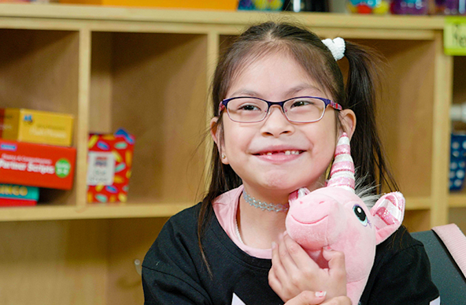 Khloe, who received the 1 millionth pair of free eyeglasses from Essilor Vision Foundation.