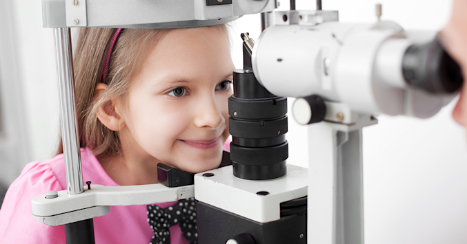 girl having an eye exam