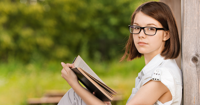 girl with book