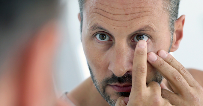 man using contacts