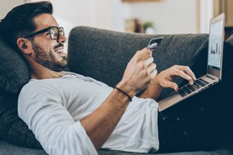 Man happy with online discount