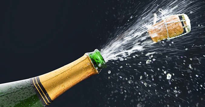 Champagne cork popping