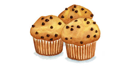 Ricette disegnate: muffin alle gocce di cioccolato