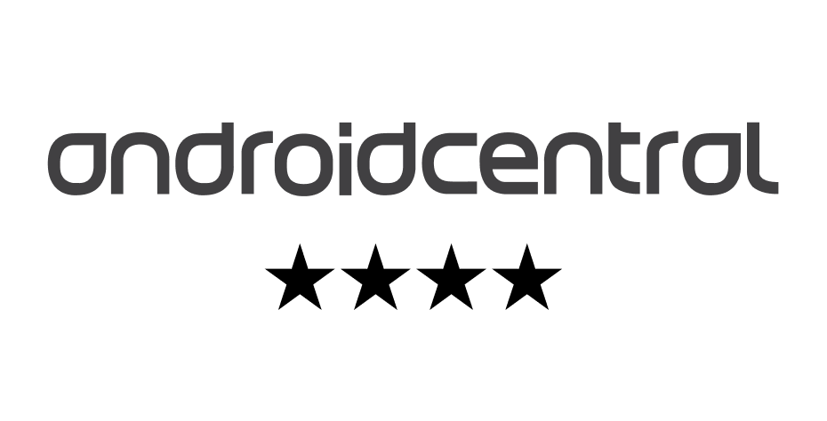 Logo Android Central dengan 4 bintang untuk testimoni carousel Aircove