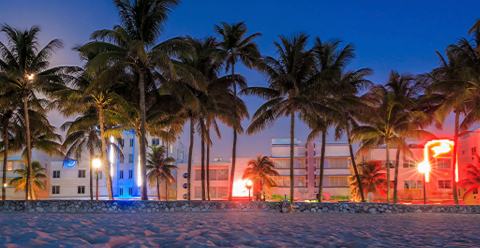 Een strand in Miami