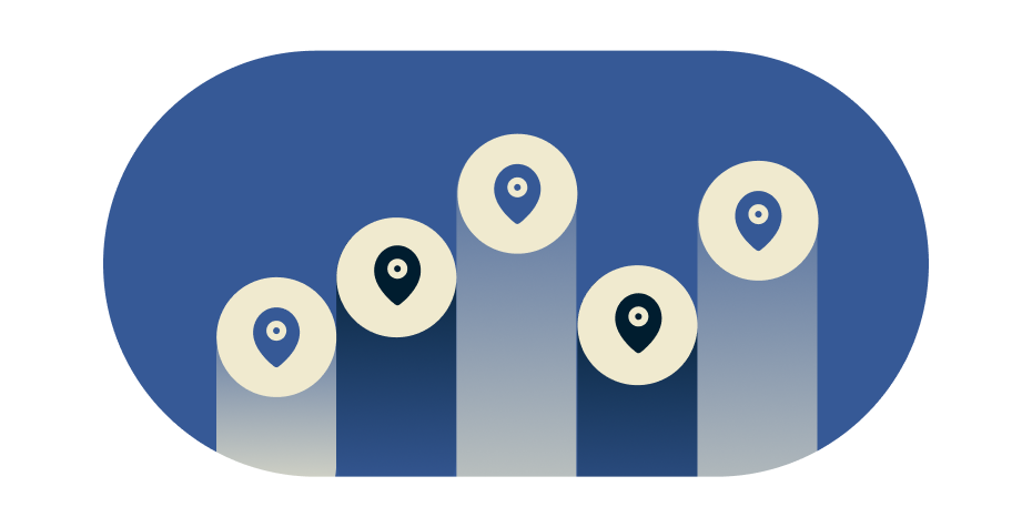 Visuellt element med 5 VPN-positioner