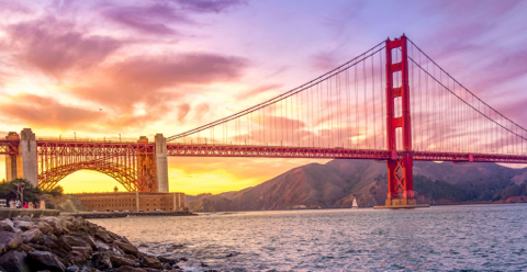 Мост Золотые Ворота в Сан-Франциско.