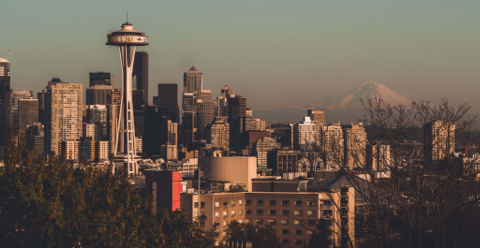 Lo skyline di Seattle.