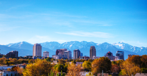 Skyline van Salt Lake City.