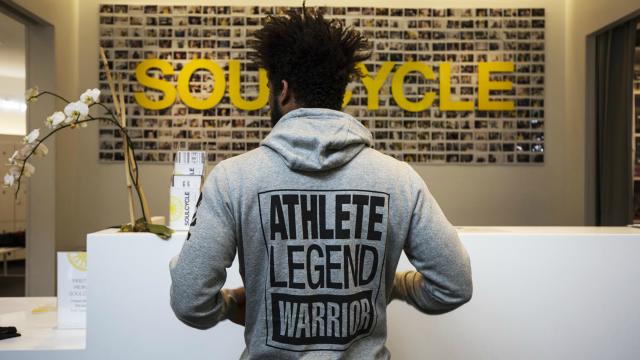 Kellen Townsend in SoulCycle Sweatshirt