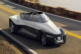 Hinten breit, vorne spitz: Die Studie Bladeglider von Nissan erinnert eher unfreiwillig an die ersten Elektroautos in Kutschenform. Nissan Bladeglider von vorn