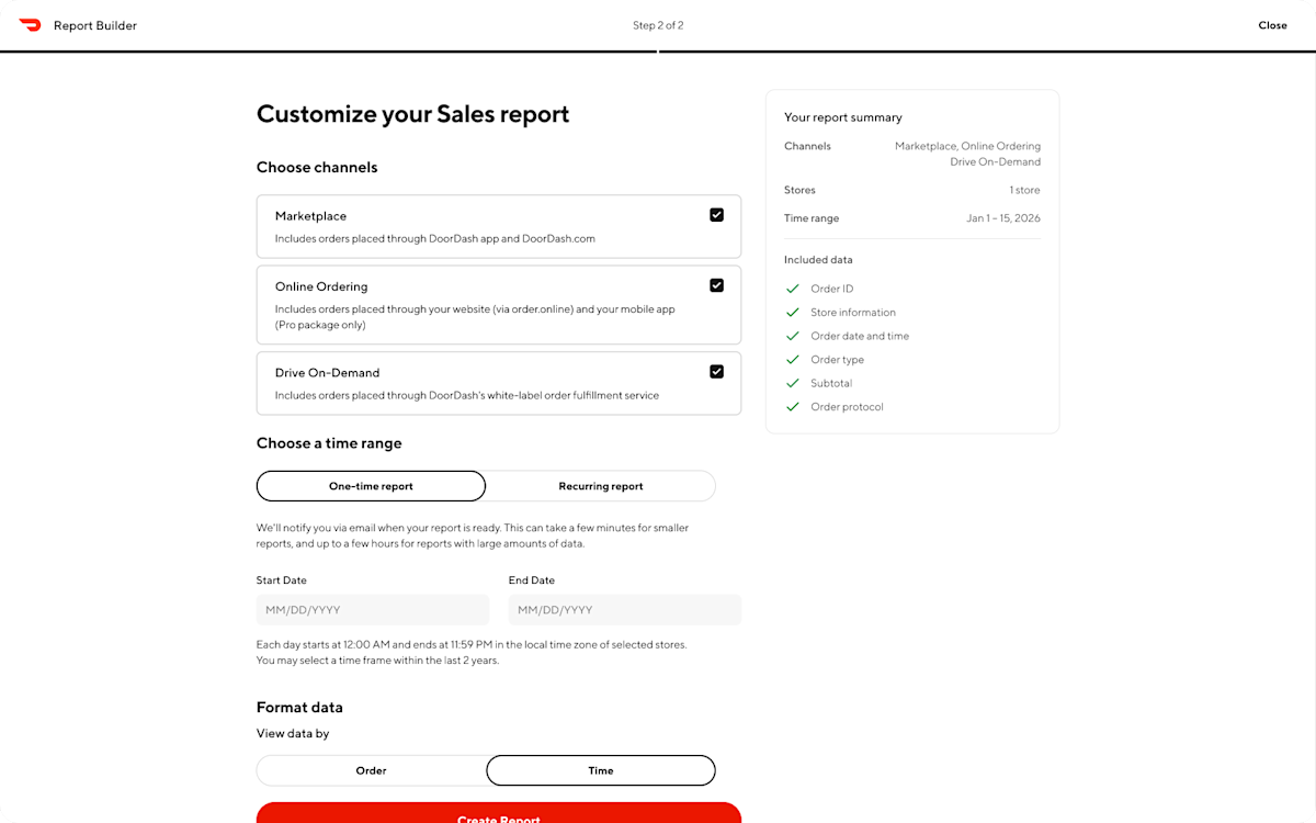Mx - Portal - Reports - Report Builder - Sales Report