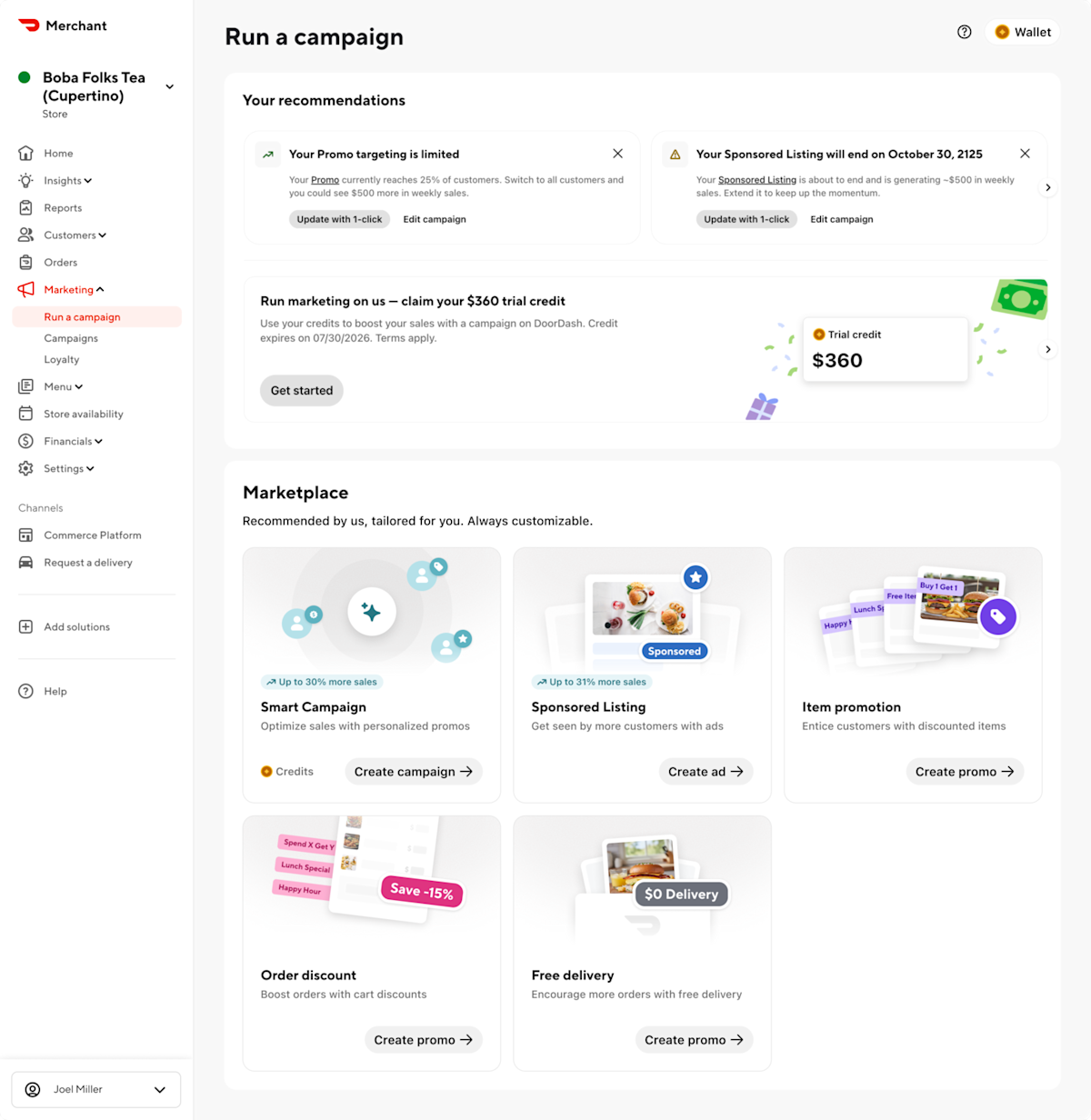 Mx - Merchant Portal - How to Navigate the Marketing Tab in Merchant Portal - 1