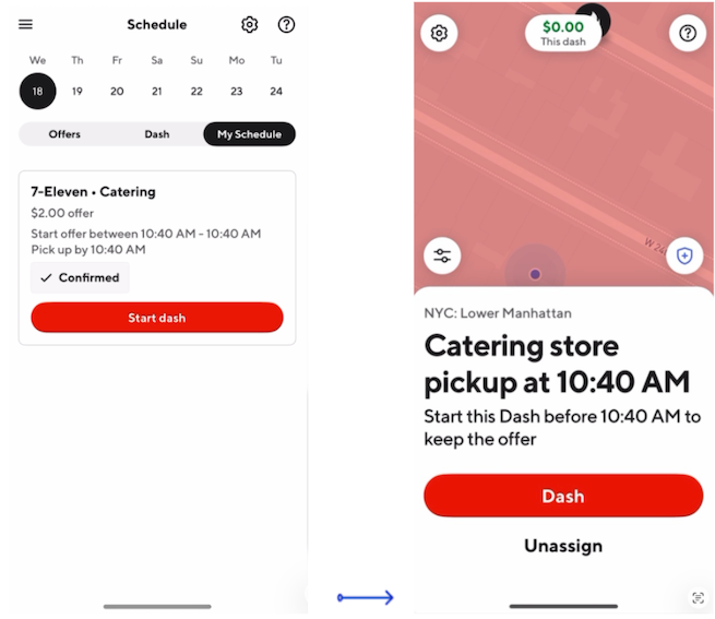 Catering tab