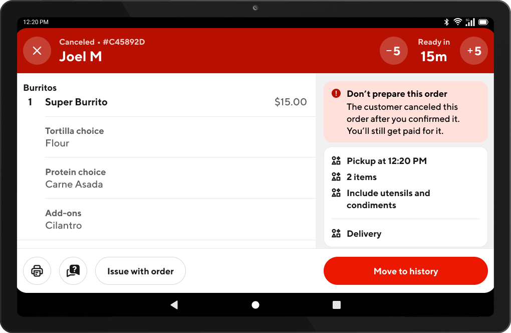 Mx - Tablet - Order - Cancelled