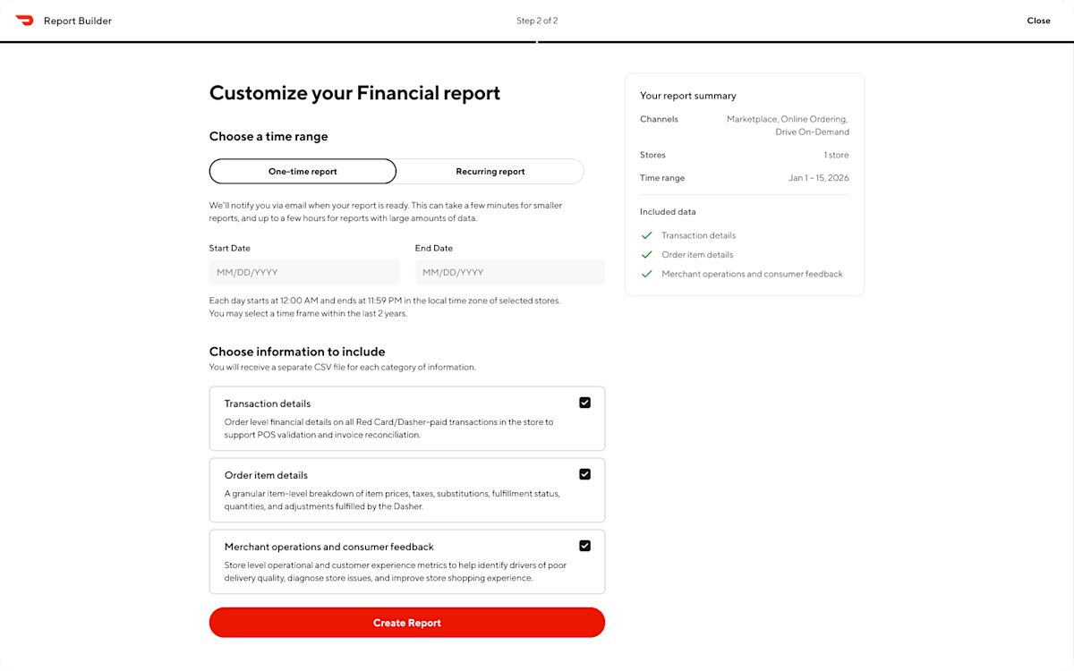 Mx - Portal - Reports - Report Builder - Financial Report