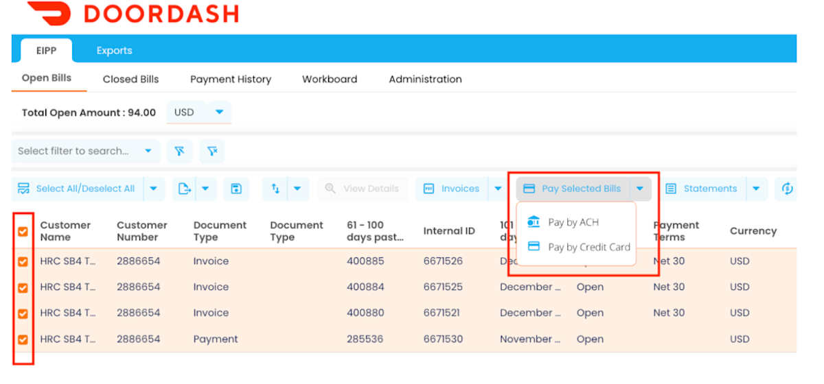 DDfB - pay with ACH