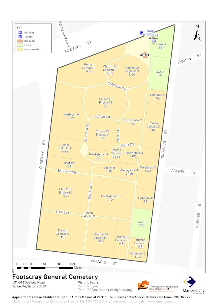 Footscray Cemetery Map